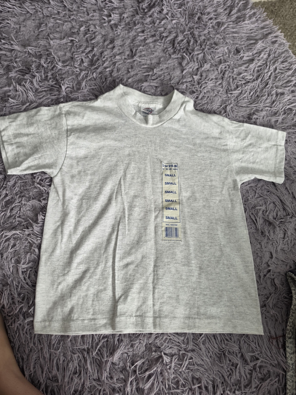Vintage 90s Delta Pro Weight Gray Blank T-Shirt Deadstock NOS Youth 10-12